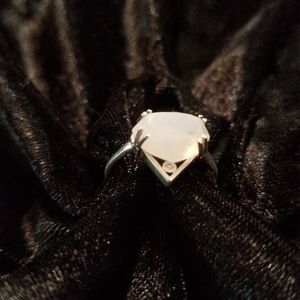 Size7 Silver ring made by Kristen Dorsey "Heart of the Shield" with moonstone